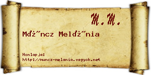 Müncz Melánia névjegykártya
